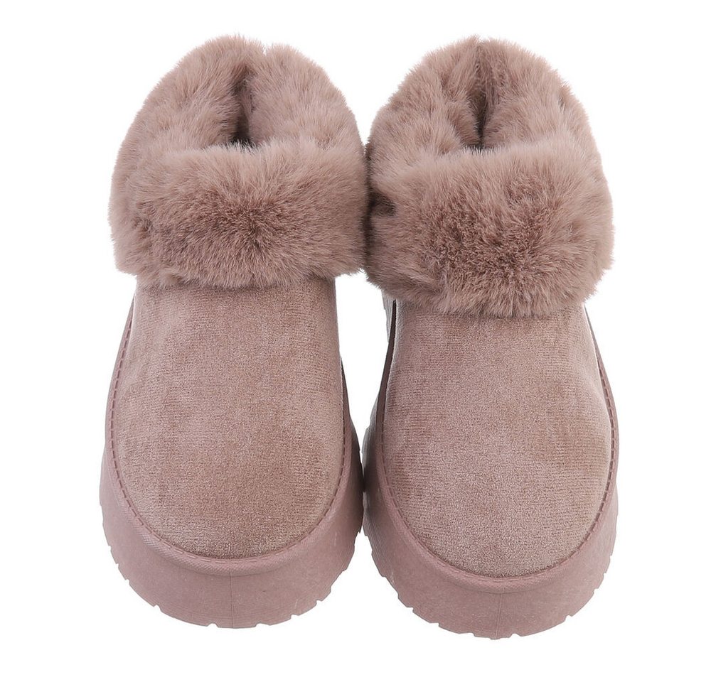 Ital-Design Damen Snowboots Freizeit Snowboots (87531845) Flach Stiefeletten in Hellbraun Bild 5