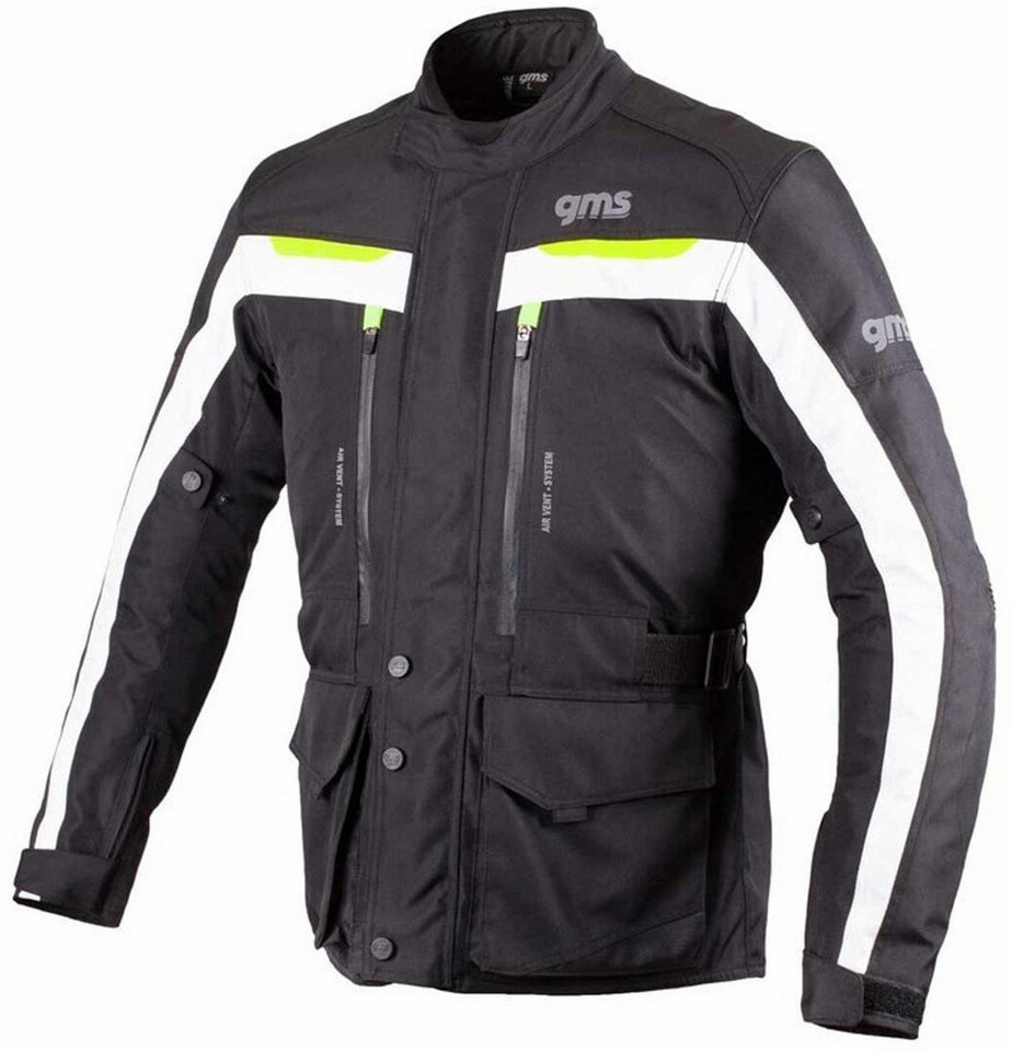 gms Motorradjacke GMS Gear Motorrad Textiljacke Wasserdicht Atmungsaktiv winddicht protektoren reflektierende reißve