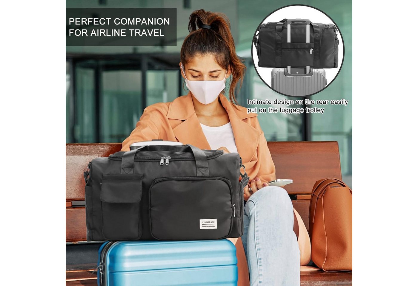 Feelhap Sporttasche Sporttasche XL Reisetasche mit Schuhfach Nassfach Fitness Tasche (Einzelartikel Sporttasche XL Reisetasche Fitness Tasche, Sporttasche XL Reisetasche mit Schuhfach Nassfach Fitness Bag), Sporttasche XL mit Schuhfach Nassfach Reisetasche Fitness Tasche Bild 3