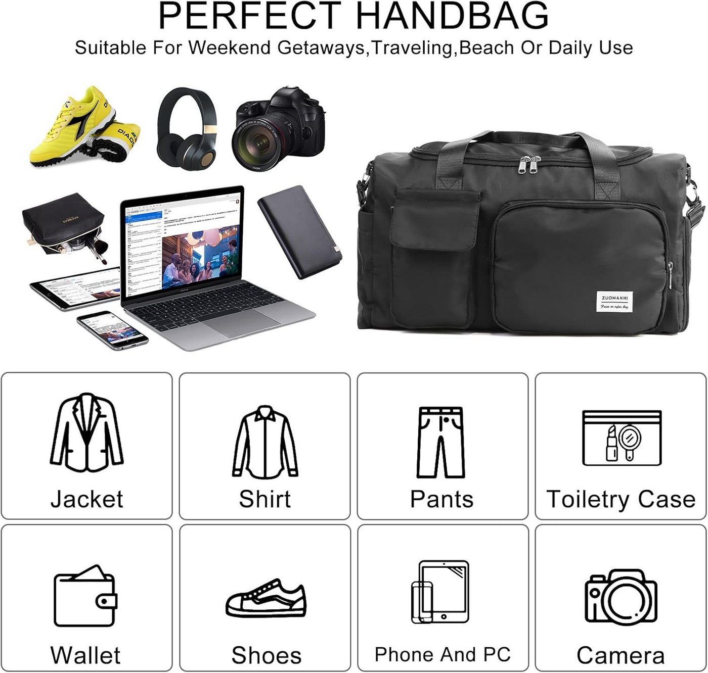 Feelhap Sporttasche Sporttasche XL Reisetasche mit Schuhfach Nassfach Fitness Tasche (Einzelartikel Sporttasche XL Reisetasche Fitness Tasche, Sporttasche XL Reisetasche mit Schuhfach Nassfach Fitness Bag), Sporttasche XL mit Schuhfach Nassfach Reisetasche Fitness Tasche Bild 4