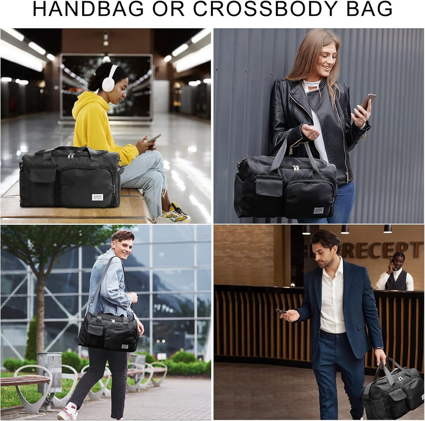 Feelhap Sporttasche Sporttasche XL Reisetasche mit Schuhfach Nassfach Fitness Tasche (Einzelartikel Sporttasche XL Reisetasche Fitness Tasche, Sporttasche XL Reisetasche mit Schuhfach Nassfach Fitness Bag), Sporttasche XL mit Schuhfach Nassfach Reisetasche Fitness Tasche Bild 5