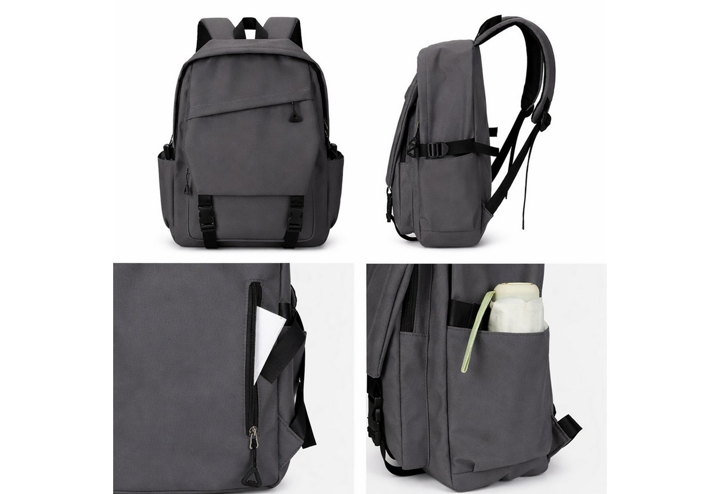 Mutig Schulrucksack Schulrucksack Jungen Mädchen Teenager 3-teiliges Set (Leichte Schultasche Casual Daypack, College Laptop-Rucksack, 3-tlg., für Männer Frauen, für Sports High School Backpack), mit Lunch Bag und Federmäppchen Bild 4