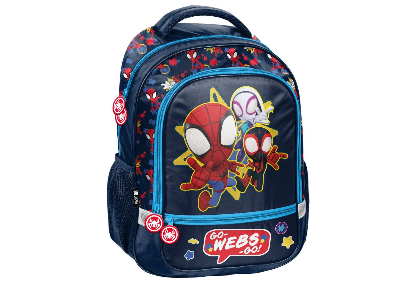 PASO Schulranzen Schulset (4-teilig: Rucksack, Turnbeutel, befüllte Federmappe und Portemonnaie, Spidey) Bild 2