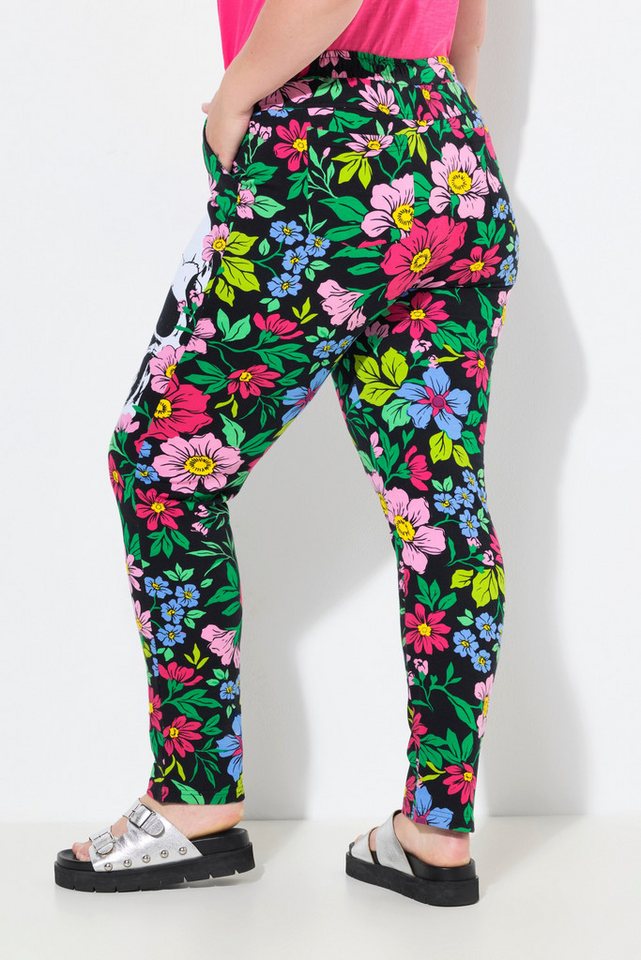 Angel of Style Funktionshose Joggpants gerades Bein Blumen/Totenköpfe Bild 2