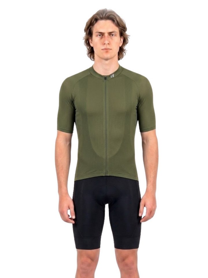 Wulibike Radtrikot Herren Fahrradbekleidungsset mit X-Trägern und 6 Cargo-Taschen (2-tlg) Kurzarm Trikot kombiniert mit Träger-Fahrradhose