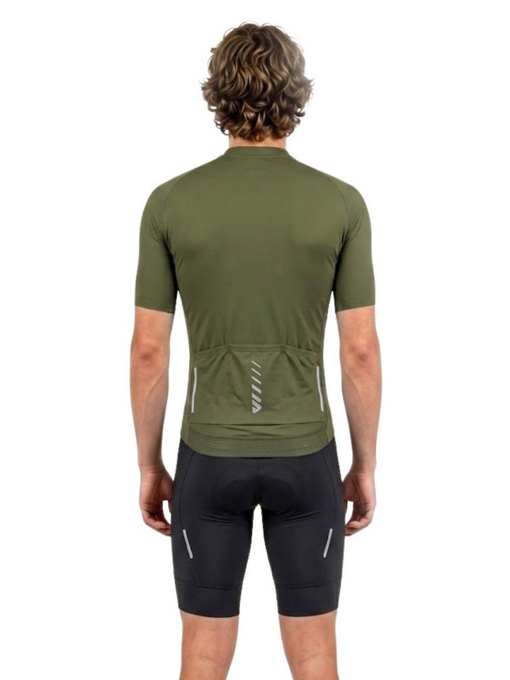 Wulibike Radtrikot Herren Fahrradbekleidungsset mit X-Trägern und 6 Cargo-Taschen (2-tlg) Kurzarm Trikot kombiniert mit Träger-Fahrradhose Bild 4