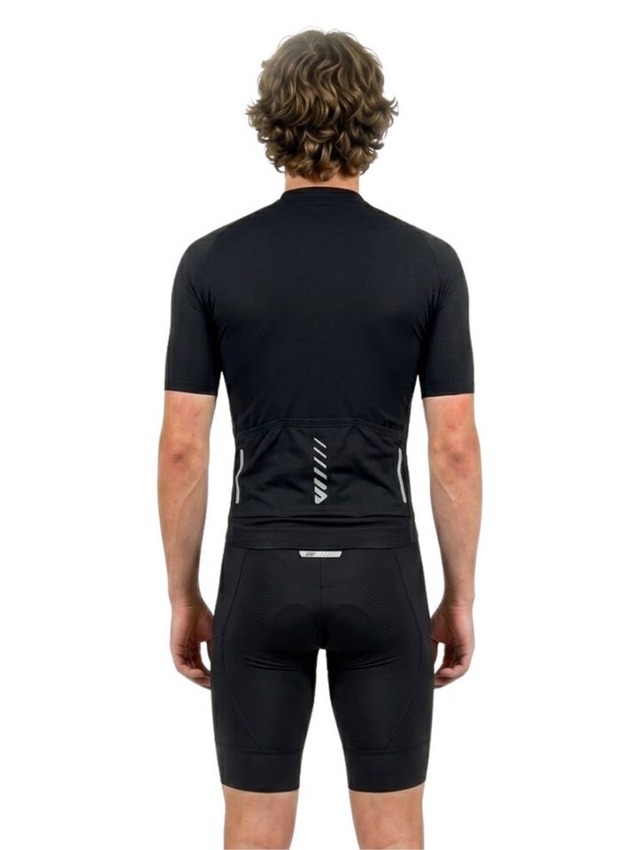 Wulibike Radtrikot Herren mit Aero-Fit, atmungsaktives Kurzarm Fahrradtrikot (2-tlg) Radsport-Set mit Y-Trägern, 6 Taschen & kompression Trägerhose Bild 4