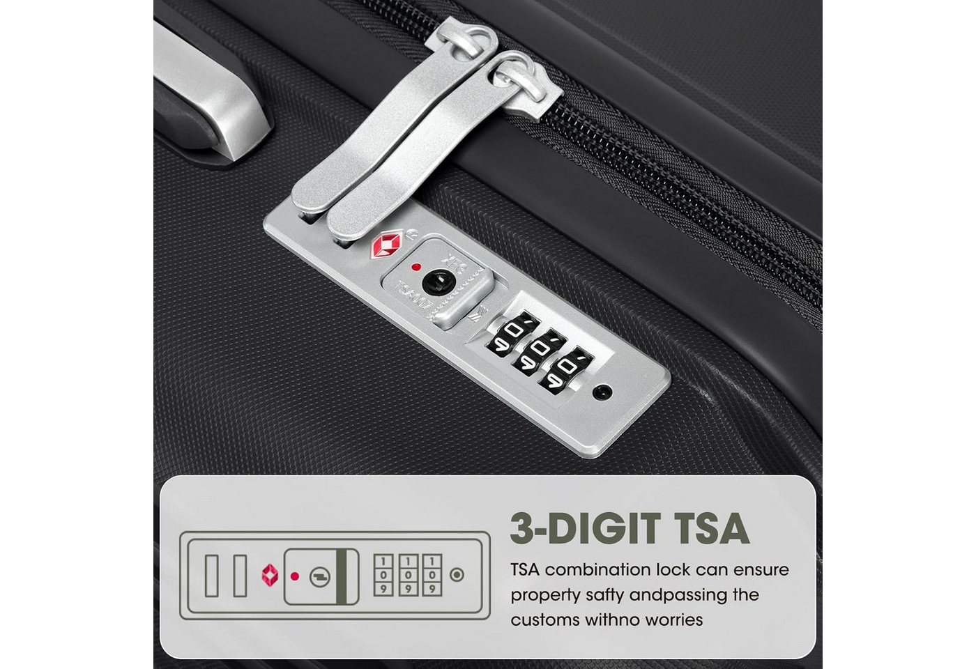 Super Solu Hartschalen-Trolley Koffer Reisekoffer XL groß 28 Zoll PP leicht erweiterbar TSA, 4 Rollen, 360° drehbar, Grau, langlebig & robuster Hartschalenkoffer Bild 3