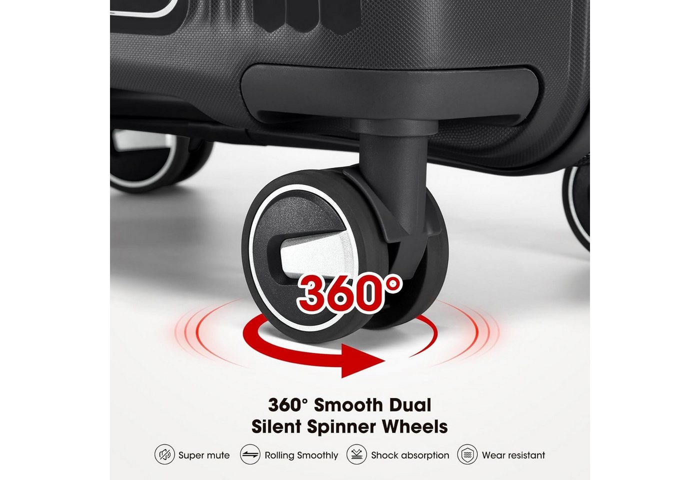 Super Solu Hartschalen-Trolley Koffer Reisekoffer XL groß 28 Zoll PP leicht erweiterbar TSA, 4 Rollen, 360° drehbar, Grau, langlebig & robuster Hartschalenkoffer Bild 5