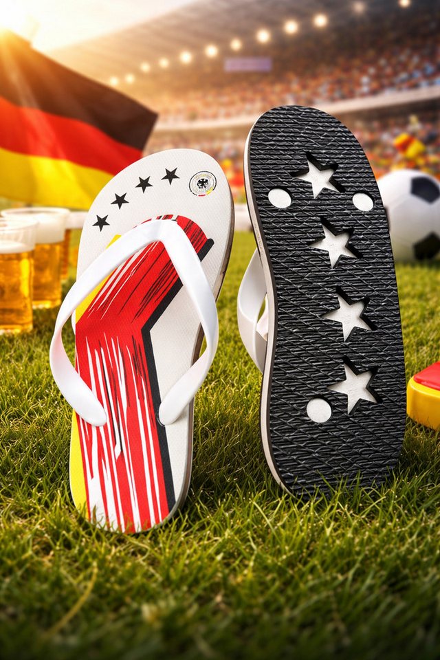 Kaiser24 DFB Flip-Flops Schwarz-Rot-Gold, DIE MANNSCHAFT, WM 2026 Badesandale Bild 2