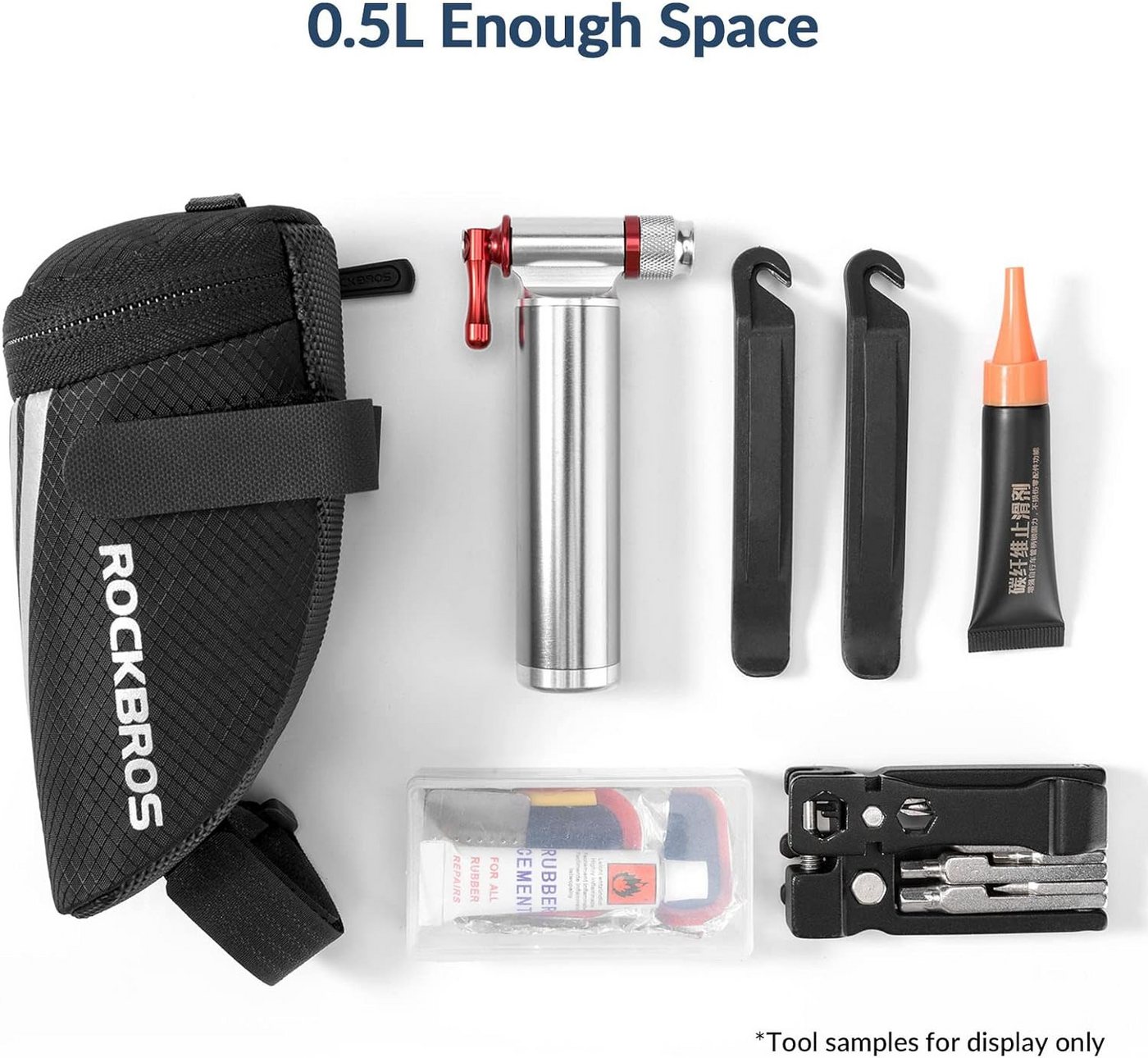 ROCKBROS Fahrradtasche Fahrrad Satteltasche (für MTB Rennrad Faltrad, mit Befestigungsriemen/mit Halterung), wasserdicht Bild 4