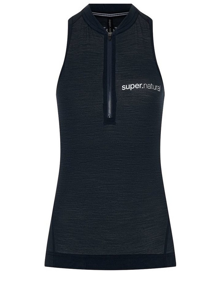 SUPER.NATURAL Radtrikot Merino Fahrradtrikot W GRAVA SUMMER TANK Merino-Materialmix mit reflektierenden Logos