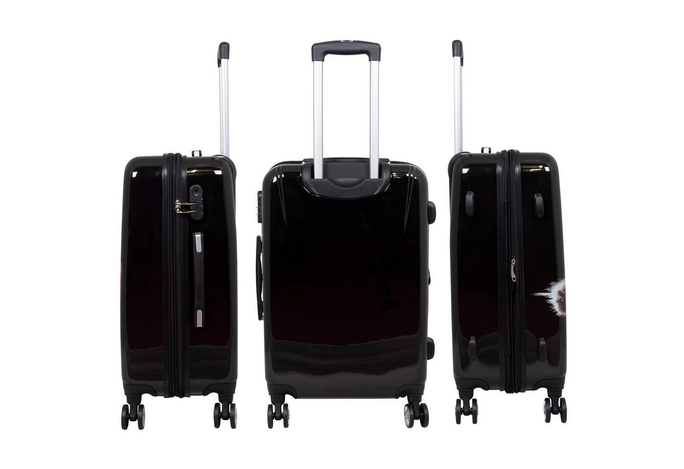 Trendyshop365 Hartschalen-Trolley Katze, Reisekoffer bunt mit Tier-Motiv, 3 Größen, Zahlenschloss, Polycarbonat, Dehnfalte Bild 2
