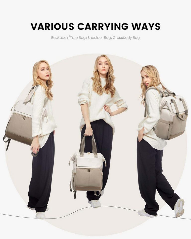 ibettertec Rucksack Laptop Schulrucksack Freizeitrucksack Rucksack Damen Elegant Daypack (Packung, mit Laptopfach 15.6Zoll & Anti Diebstahl Tasche für Reise, Uni, Schule), Wasserdichter Tagesrucksack