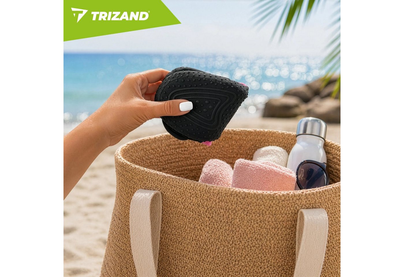Trizand Badeschuhe Strandschuhe Wassersportschuhe Wasserschuh (Spar-Set, 1-tlg., 37) rutschfest, schnelltrocknend, Mesh, Kordelzug Bild 5