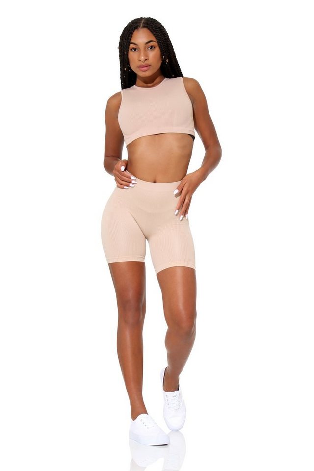 Yenita® Sporthose Ribbed Collection mit hohem Bund