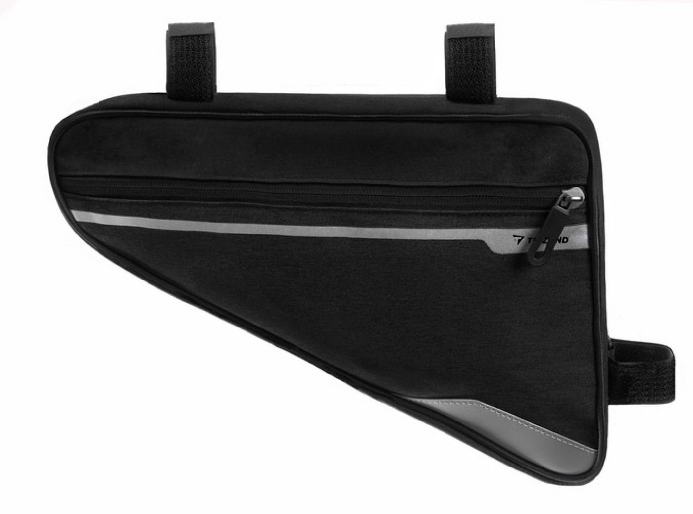 Trizand Fahrradtasche Universelle Rahmentasche Dreiecktasche Klettverschluss (Universal-Fahrradtasche für alle gängigen Fahrradmodelle, Enthält eine robuste Tasche mit Reißverschluss und Schutzsaum), Reflektierende Elemente, elastische Tasche, Reißverschlusstasche. Bild 3