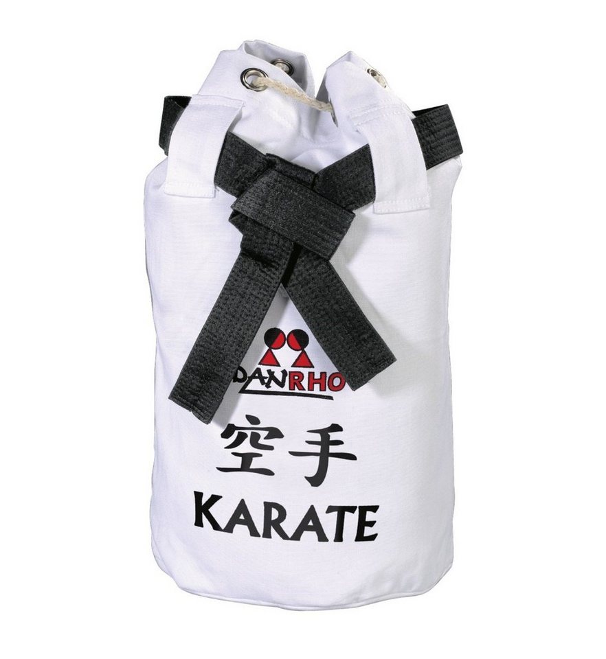 Danrho Sporttasche Karate Seesack Beutel Kinder Rucksack Turnbeutel (Kordelzug, Schnellverschluß, Baumwolle), schwarz oder weiss, Budogürtel Optik Bild 3