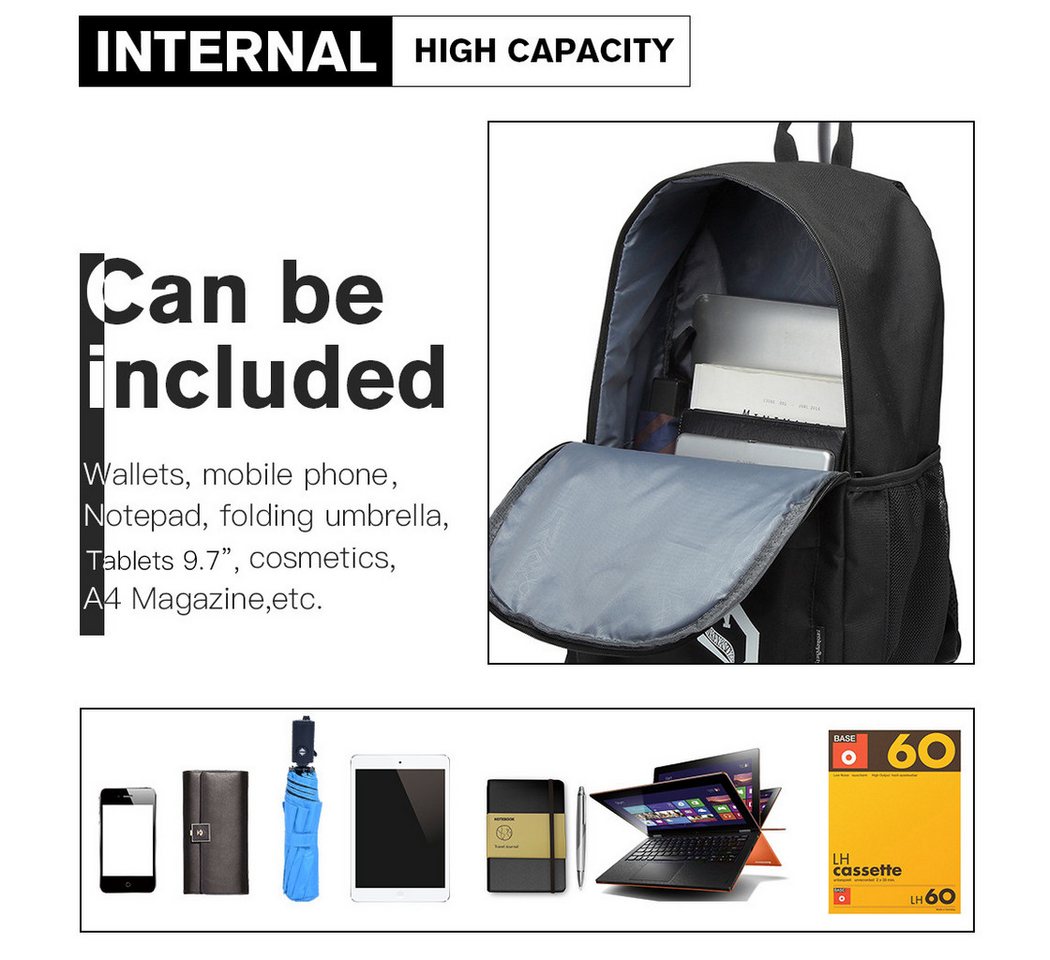KONO Handgepäck-Trolley Rucksack Tasche mit Rollen Business Trolley Reisetasche für Polyester Bild 4