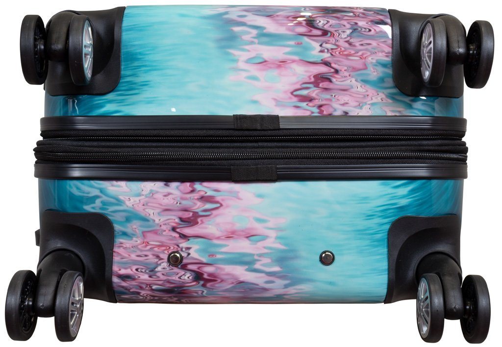 Trendyshop365 Hartschalen-Trolley Orchidee, bunter Koffer mit Blumen-Motiv, 3 Größen, Zahlenschloss, Polycarbonat, Dehnfalte