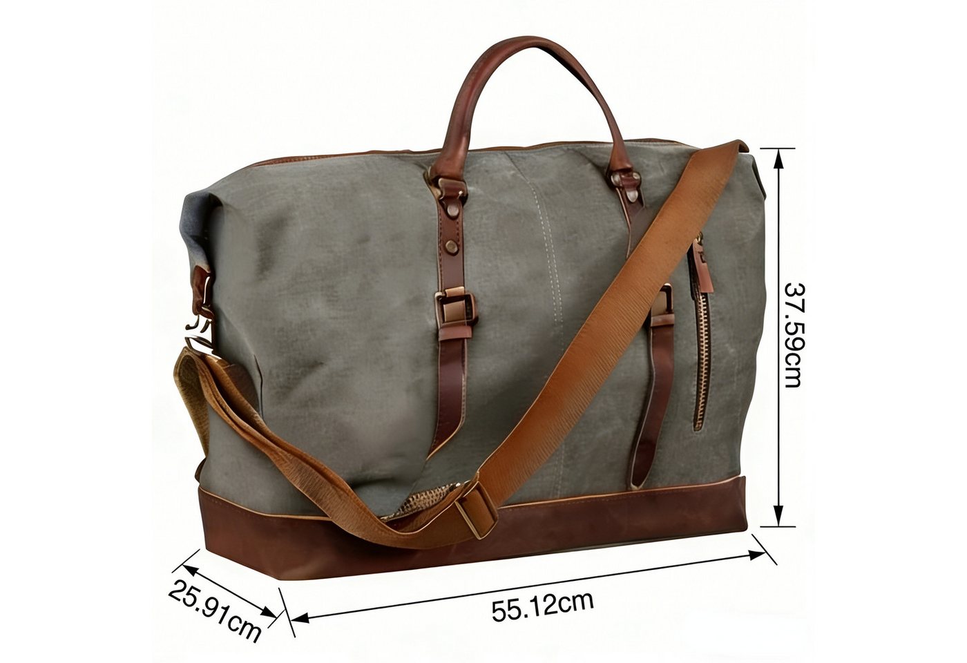 S-ZONE Reisetasche Reisetasche Segeltuch Freizeittasche Weekender Tourbag Gymbag, Große (60 L) Kapazität Reisetasche für den Wochenendausflug für Herren
