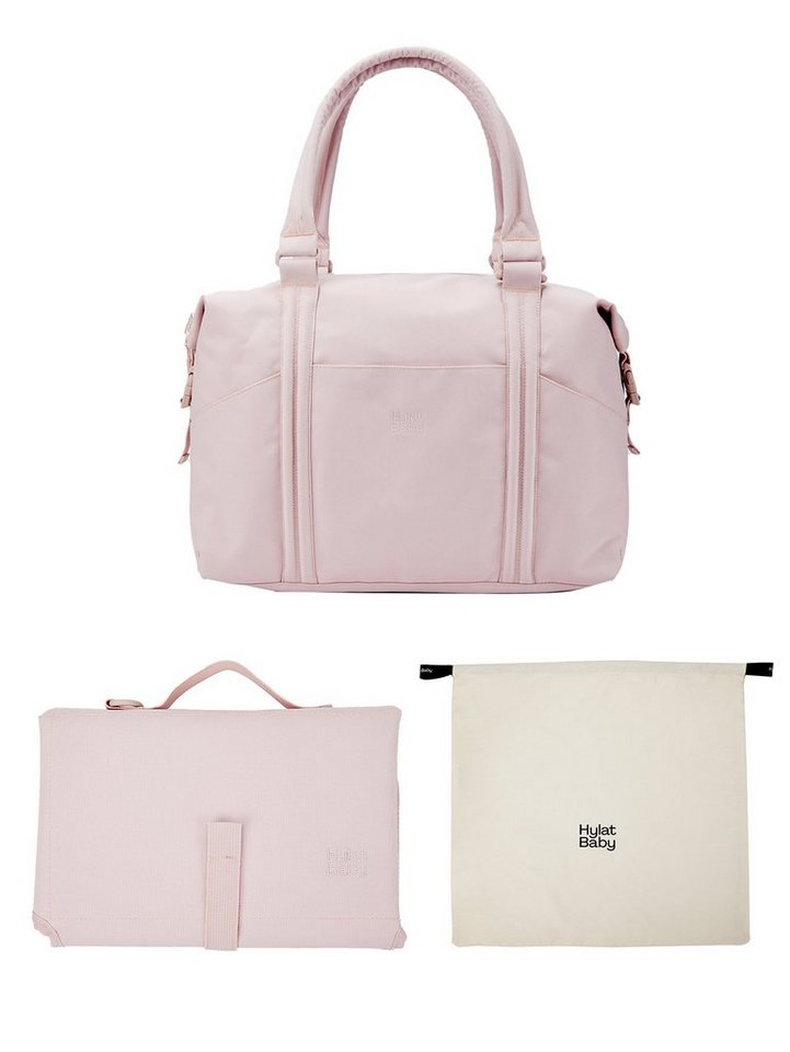 Hylat Baby Wickeltasche Wickeltasche mit Wickelunterlage und Leinentasche – Rosa (3-tlg), Wickeltasche mit Wickelunterlage und Leinentasche - Rosa