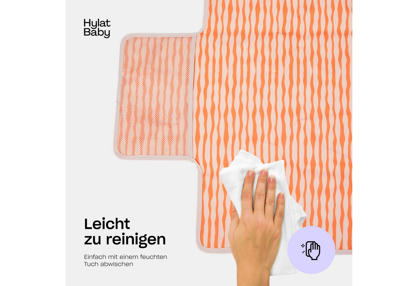 Hylat Baby Wickeltasche Wickeltasche mit Wickelunterlage und Leinentasche – Rosa (3-tlg), Wickeltasche mit Wickelunterlage und Leinentasche - Rosa Bild 2