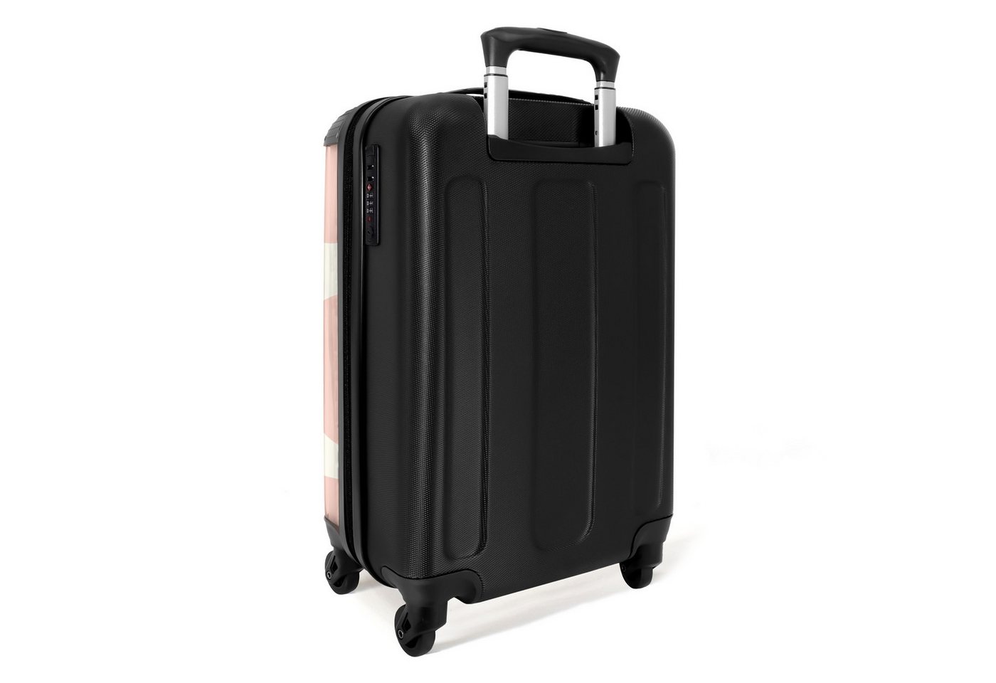 NoBoringSuitcases.com© Hartschalen-Trolley Weiß mit rosa Flecken 55x35x20cm, Handgepäck Koffer & Trolleys, Luggage, Reisekoffer Frauen