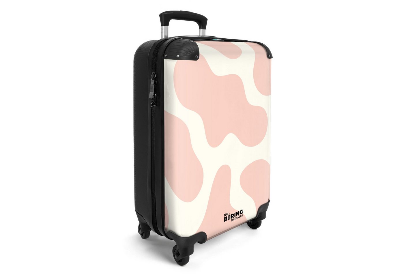 NoBoringSuitcases.com© Hartschalen-Trolley Weiß mit rosa Flecken 55x35x20cm, Handgepäck Koffer & Trolleys, Luggage, Reisekoffer Frauen Bild 3