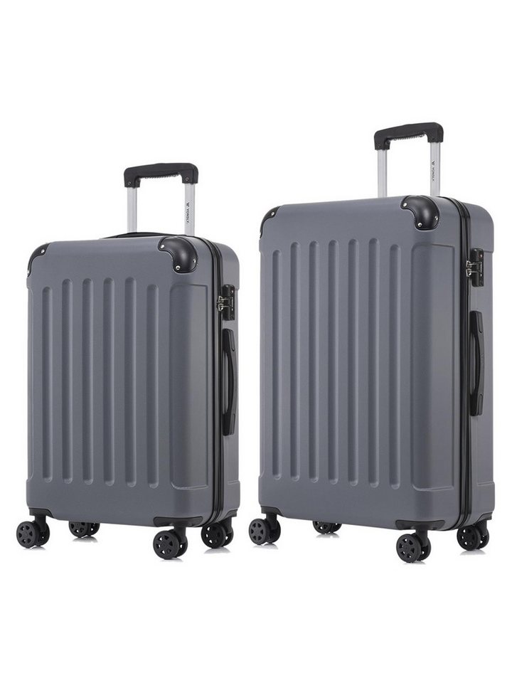 YONSLY Kofferset Premium Hartschalen-Reiseset aus ABS mit robustem YKK-Reißverschluss, 4 Rollen, (Reisekoffer-Set, 2 tlg., L-XL-Set), TSA-Schloss, 360°-Doppelrollen und austauschbaren Rollen und Griffen Bild 3