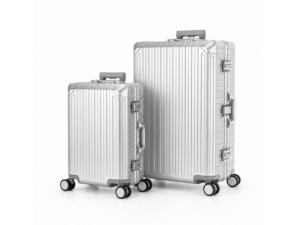 Travelhouse Kofferset 100% Aluminium TOKYO - verschiedene Farben, 4 Rollen, (2 tlg., S+XL), Zipperless - Kein Reißverschluss, TSA Zahlenschloss, Nassfach Bild 4