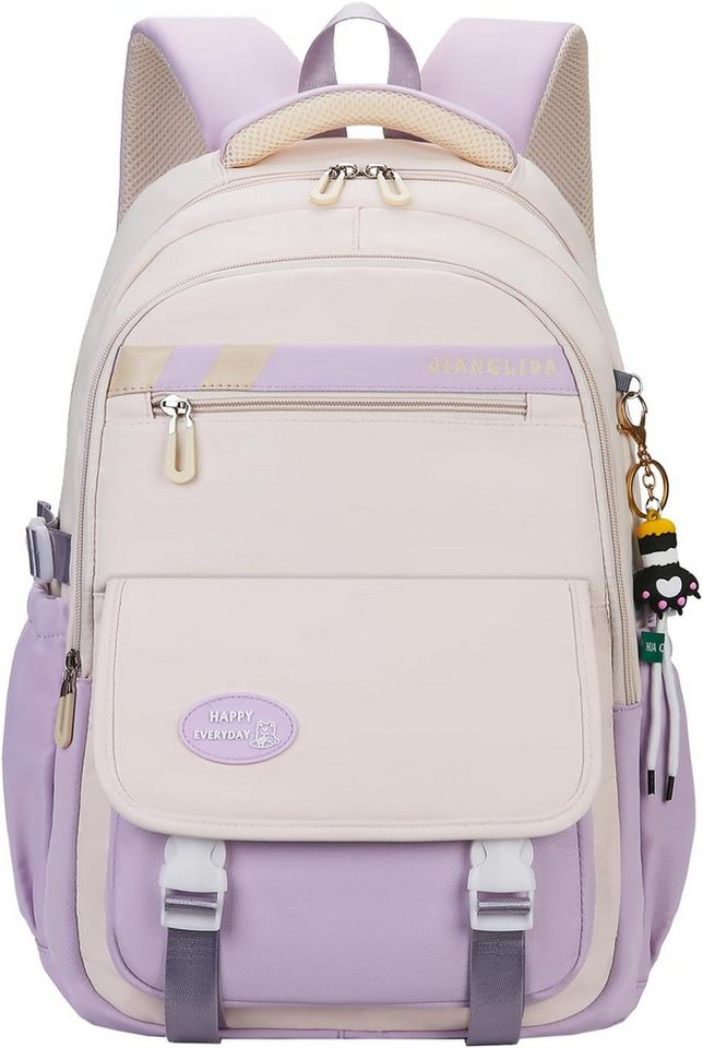 MOPUEA Schulrucksack Schultasche Teenager Turnbeutel Schulrucksack Turnbeutel Lila (1-tlg)