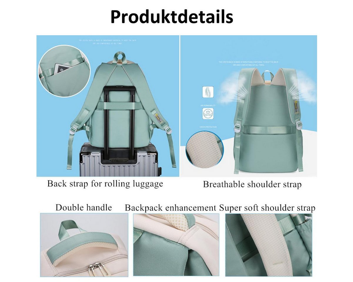 MOPUEA Schulrucksack Schultasche Teenager Turnbeutel Schulrucksack Turnbeutel Lila (1-tlg) Bild 4