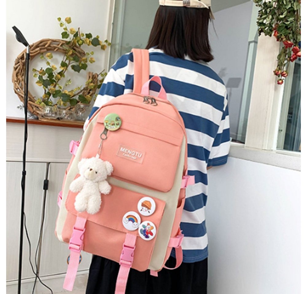 Zaewry Schulrucksack 5-teiliges Kawaii-Rucksack für Mädchen, Laptop-Tasche,Freizeitrucksack Bild 2