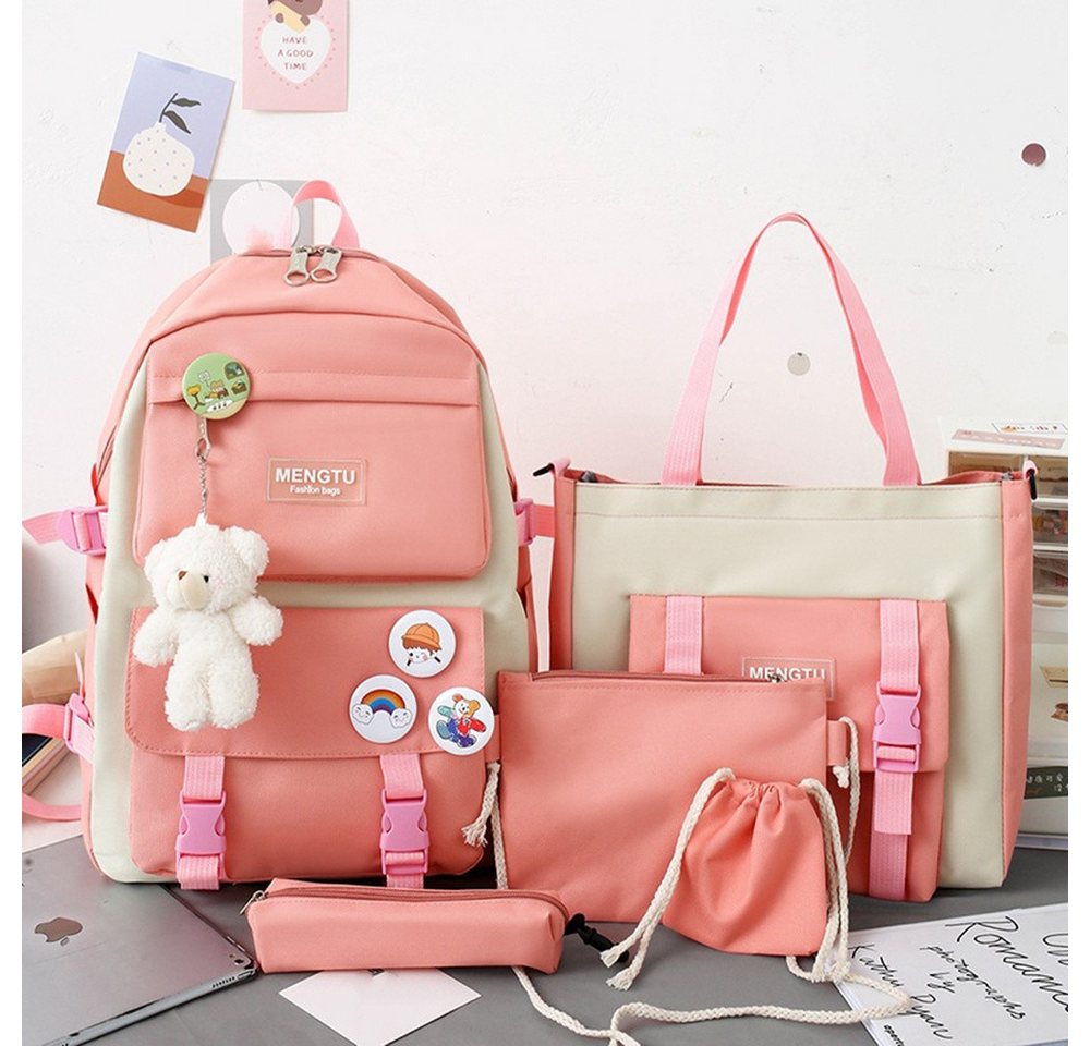 Zaewry Schulrucksack 5-teiliges Kawaii-Rucksack für Mädchen, Laptop-Tasche,Freizeitrucksack Bild 3
