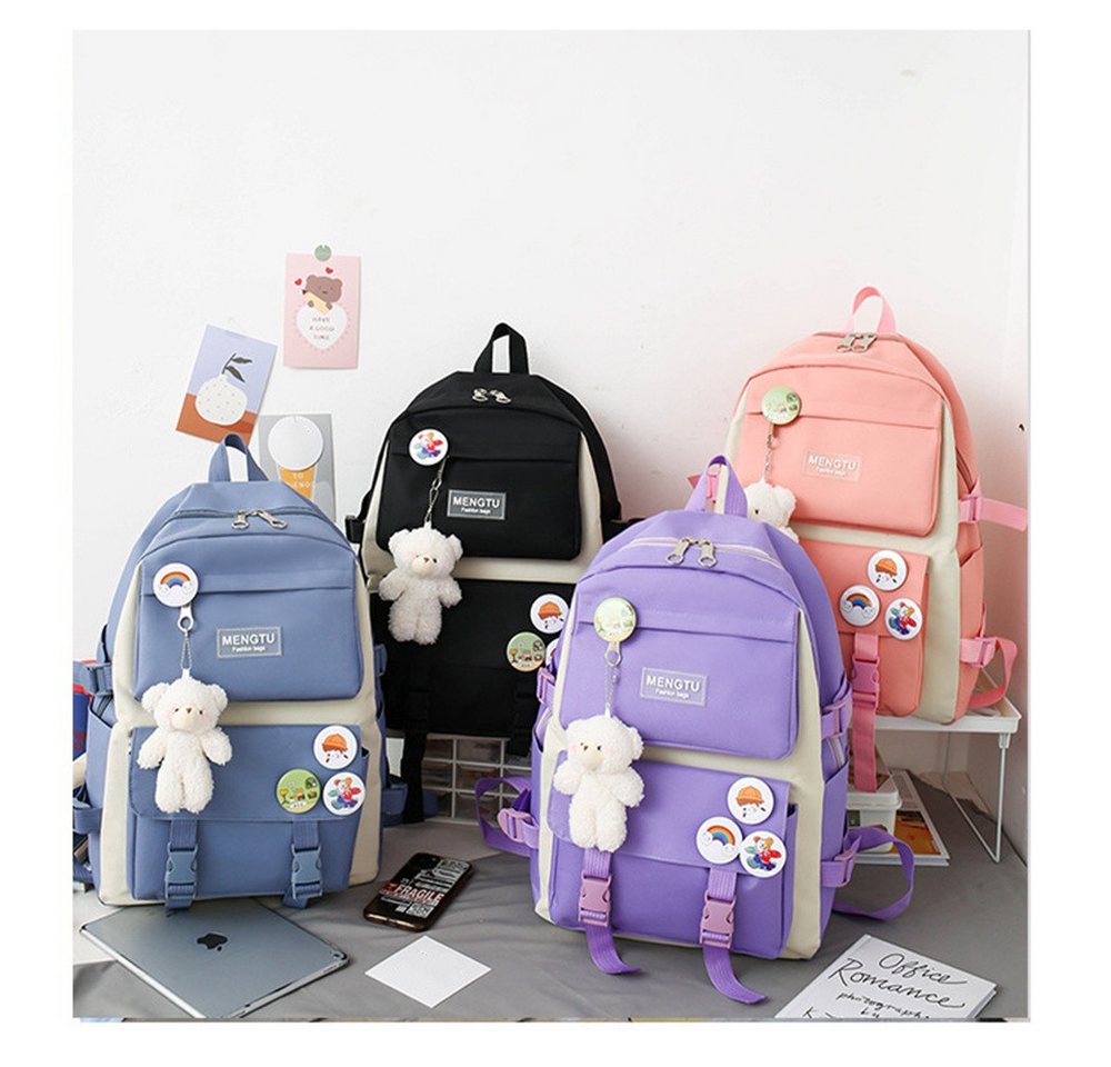 Zaewry Schulrucksack 5-teiliges Kawaii-Rucksack für Mädchen, Laptop-Tasche,Freizeitrucksack Bild 4
