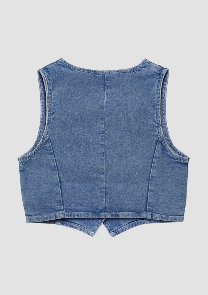 s.Oliver Funktionsweste Indoor-Weste Denim-Weste mit Glitzer-Finishing