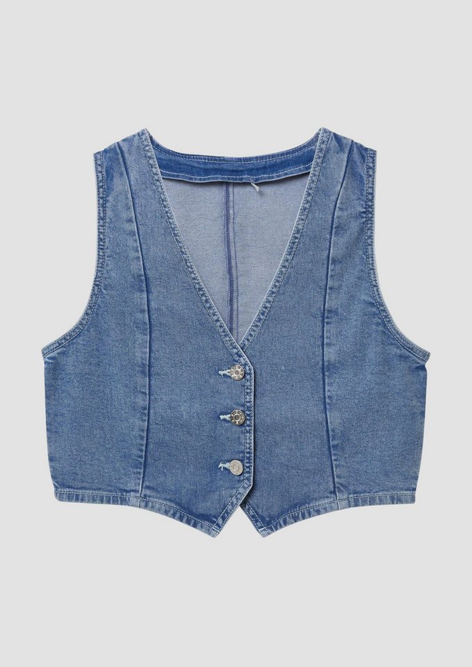 s.Oliver Funktionsweste Indoor-Weste Denim-Weste mit Glitzer-Finishing Bild 2