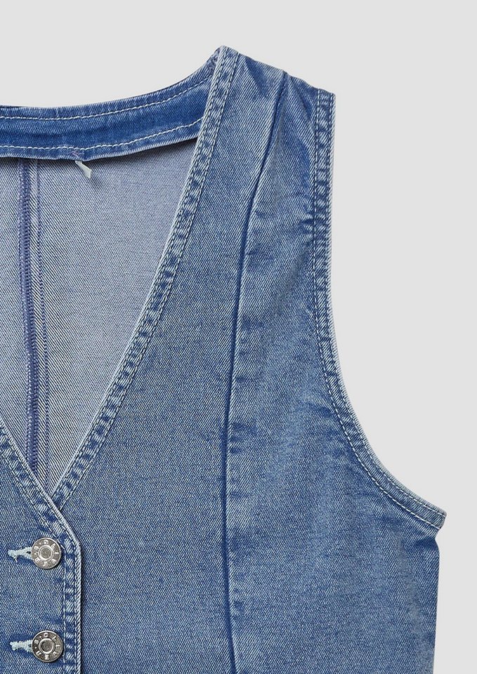 s.Oliver Funktionsweste Indoor-Weste Denim-Weste mit Glitzer-Finishing Bild 3