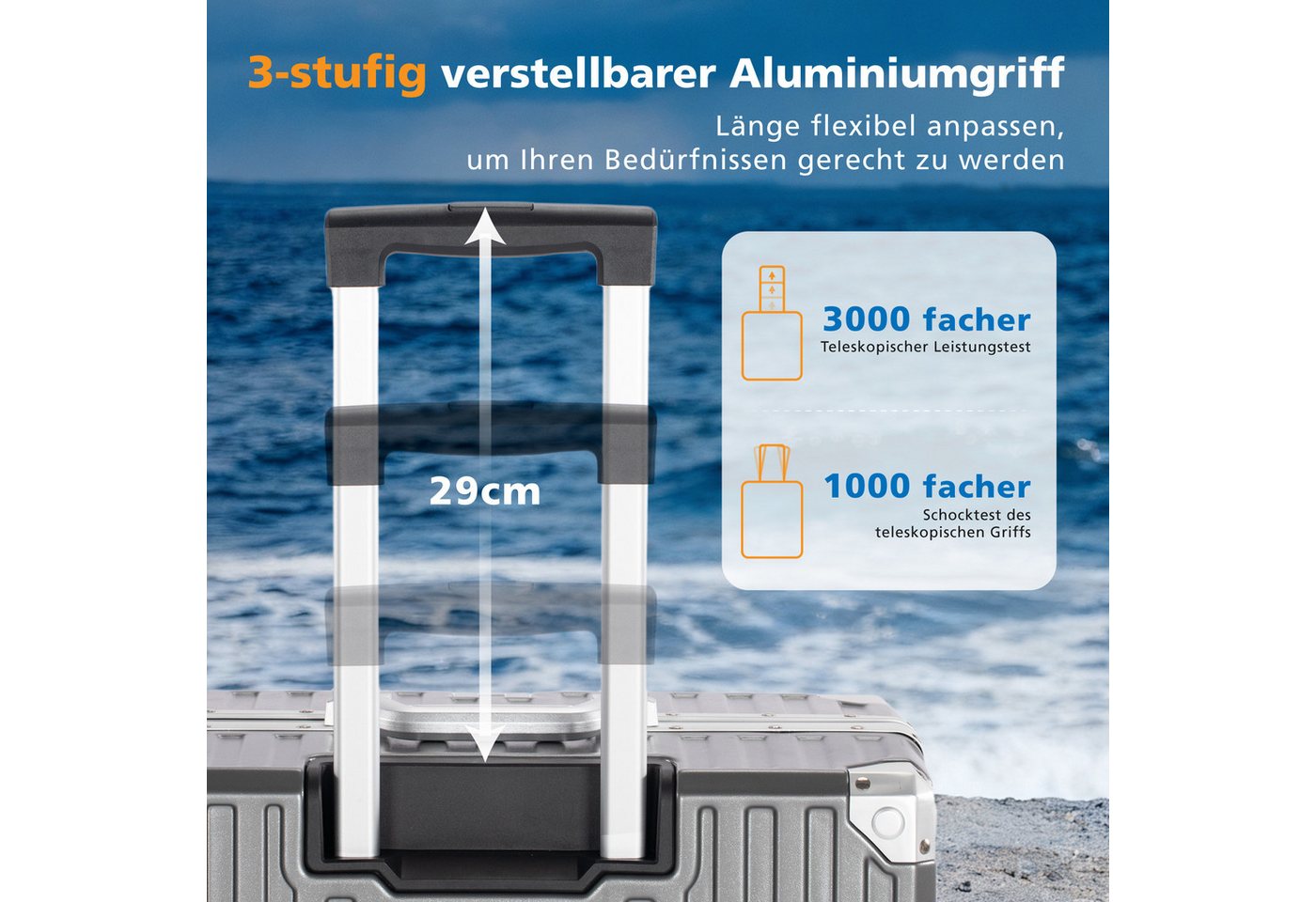 ALPHA CAMP Koffer Hartschalenkoffer (20, 24, 28 Inch) Reisekoffer mit Rollen, Polycarbonat Handgepäck Luggage mit TSA Schloss & Aluminium Rahmen Bild 5
