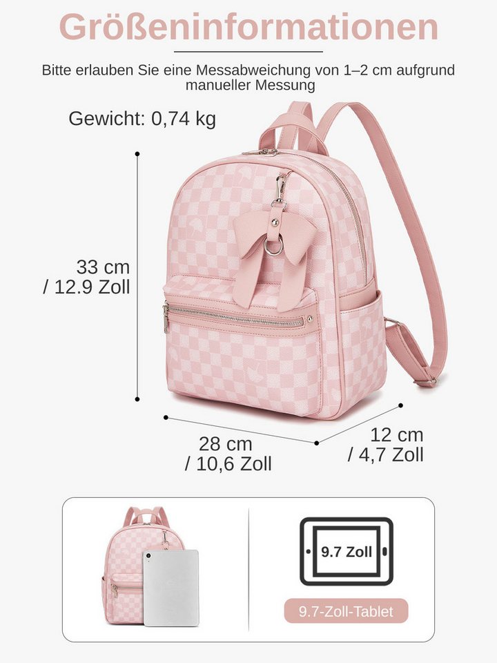 Miss Lulu Cityrucksack wasserdichte Mini Rucksacktasche für Arbeit Studium Reisen Einkauf Bild 5