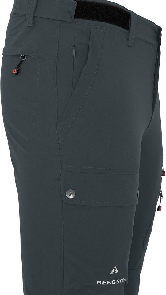 Bergson Outdoorhose BOGONG Herren Wanderhose, vielseitig, viele Taschen, Kurzgrößen, dunkel grau Bild 3