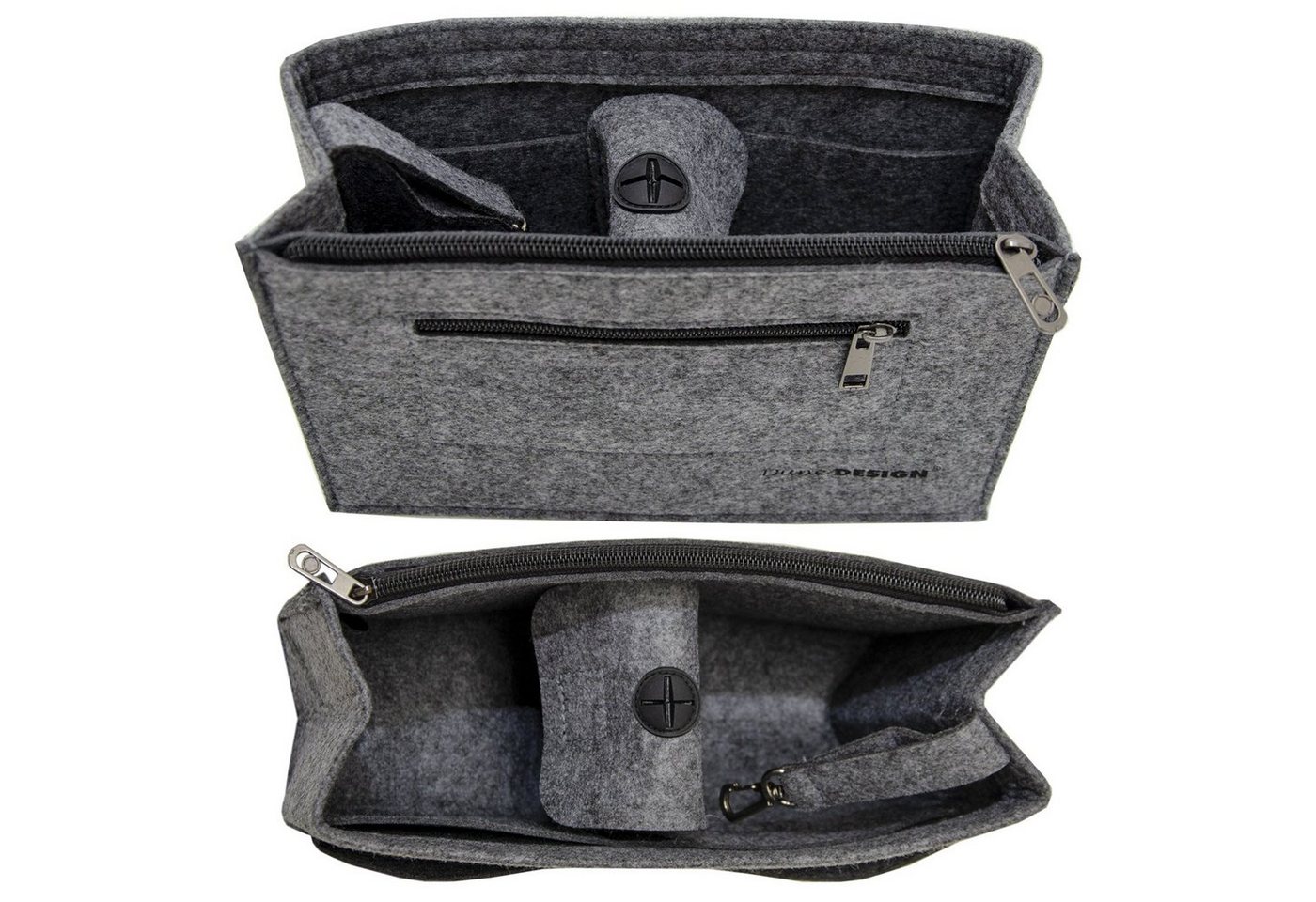 DuneDesign Taschenorganizer M - Filz Handtaschenorganizer mit Fächern für Handtasche und Rucksack, 27 x 10 x 16 cm Taschen Organizer - Innentasche für Damen Handtaschen