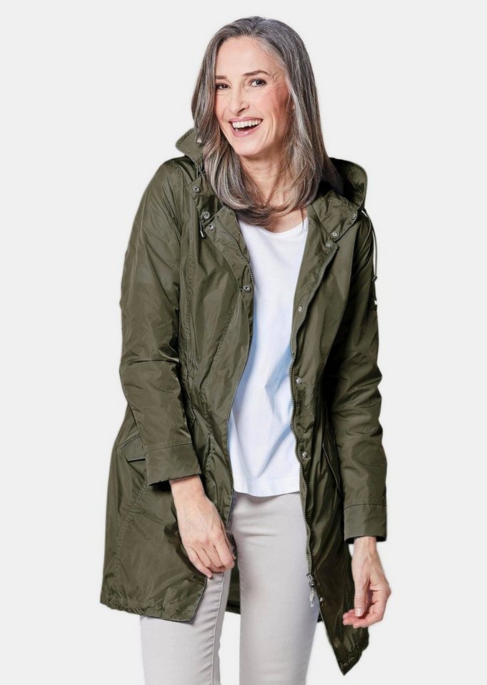 GOLDNER Outdoorjacke Modischer Regenparka mit Kapuze Individuelle Weitenregulierung durch Tunnelzüge und variablen Kragen