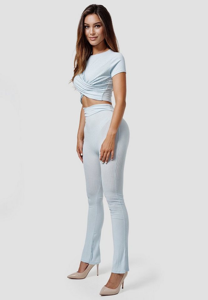 Rayshyne Freizeitanzug RS22 (2-tlg., Femininer Lounge Zweiteiler Hose & Wickeltop) Bild 3