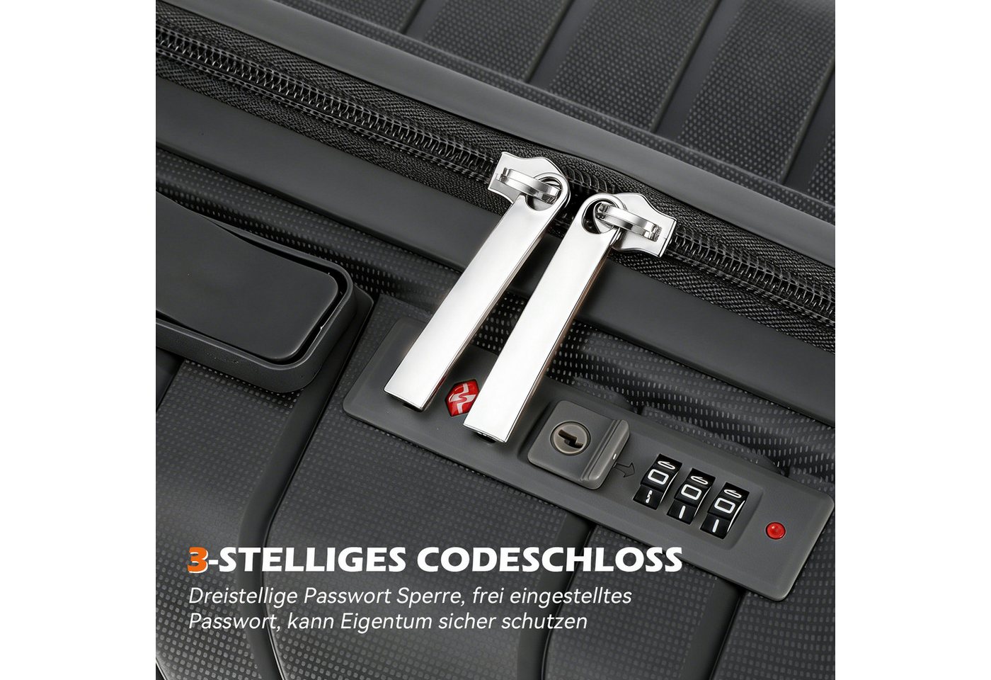 oyajia Kofferset Rollkoffer 3-teiliges Set 20 24 28 Zoll aus PP Hartschale, (Reisekoffer Set mit TSA Zahlenschloss & 4 Rollen, 3 tlg., Handgepäckkoffer + Mittelgroß + XL Trolley Set), Leichtes Trolley Set für Urlaub Business Reisen