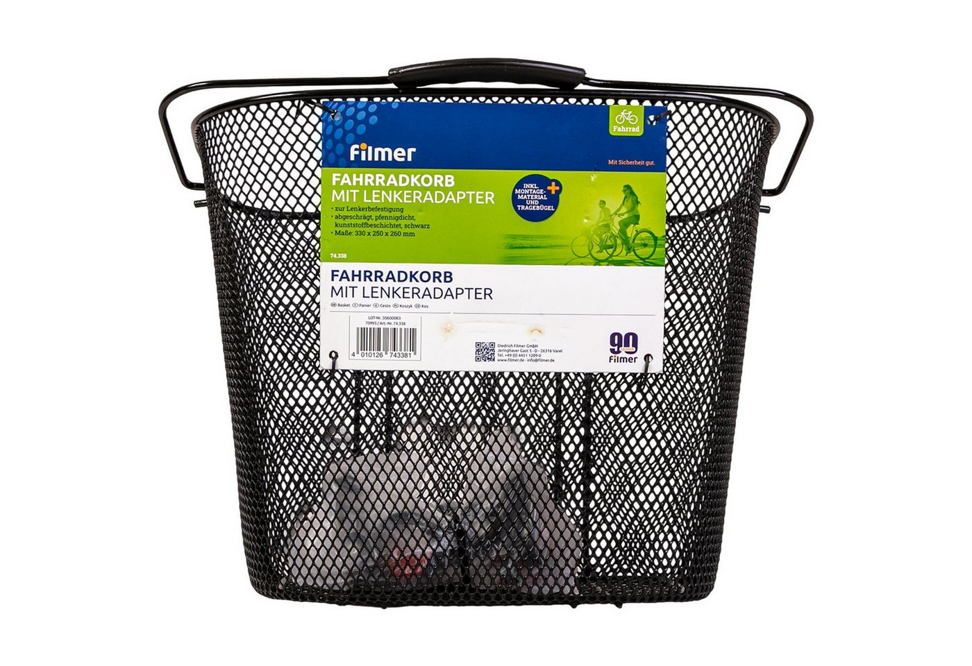 Diedrich Filmer GmbH Fahrradkorb Lenker-Korb Tasche mit Schnell-Befestigung Creme (Set, Korb mit Halterung), Fahrrad-Korb Halterung Einkauf Fahrrad-Tasche Vorne Shopper auch eBike Bild 4