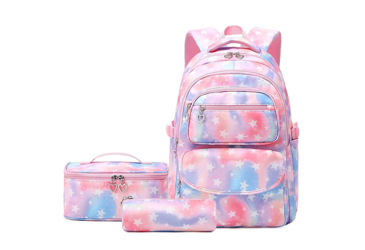 MOPUEA Schulrucksack 3 Stück Schulrucksack-Set Schultasche Teenager Turnbeutel (Langlebiges Material & pflegeleicht, 3-tlg., 3-teiliges Set – praktisch & vielseitig), Atmungsaktiv & durchdacht organisiert Bild 5