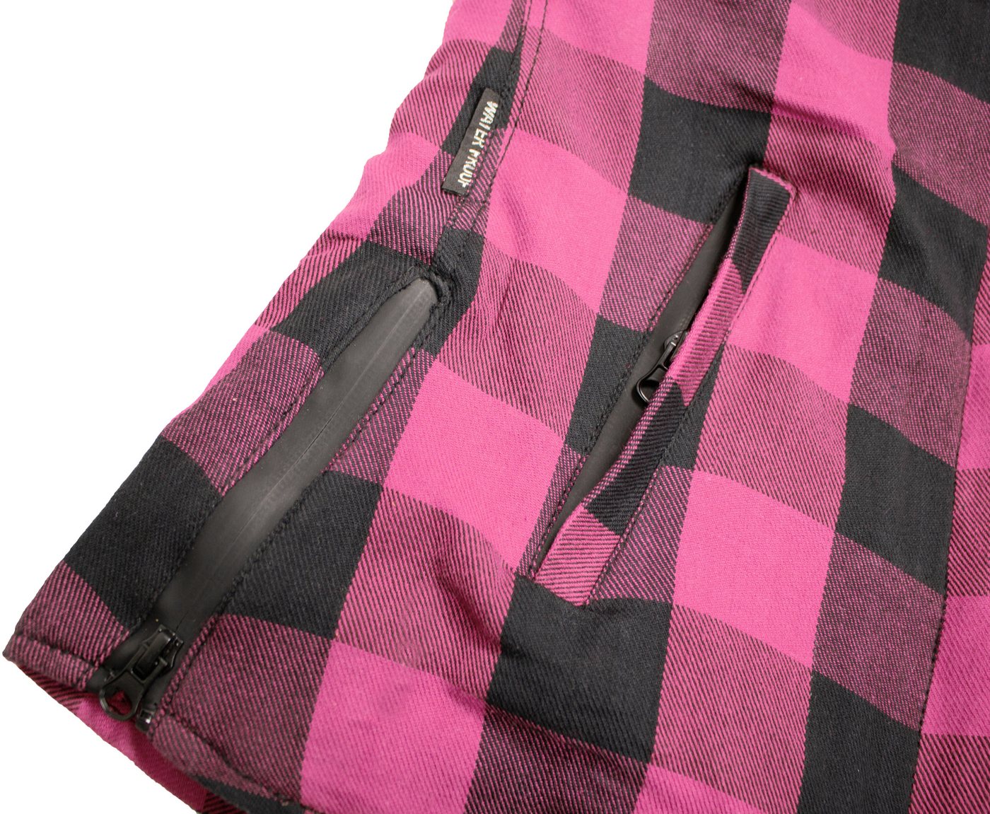 MDM Motorradjacke Damen Motorradhemd mit Protektoren Aramid Lumberjack Biker Flanellhemd (Damen Motorradhemd Aramid, 5 Protektoren, Thermofutter, Air Vent)