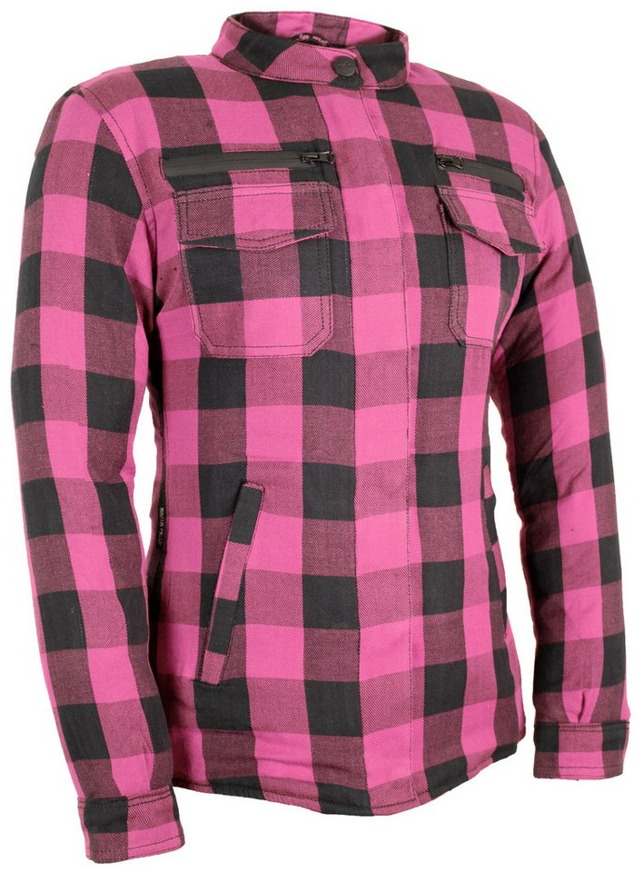MDM Motorradjacke Damen Motorradhemd mit Protektoren Aramid Lumberjack Biker Flanellhemd (Damen Motorradhemd Aramid, 5 Protektoren, Thermofutter, Air Vent) Bild 2